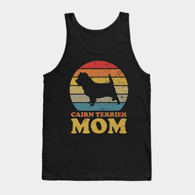 Retro Sunset Cairn Terrier Dog Mom Tank Top by AmazingDesigns